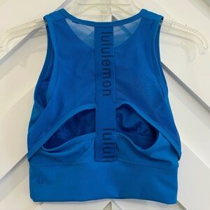 Lululemon Mesh Back Training Cropped Tank Top In Poolside Size 4